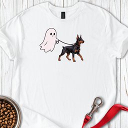 Doberman Halloween Ghost T Shirt Gift For Dog Lover