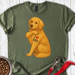 Golden Retriever I Love Dad T Shirt Gift For Dad