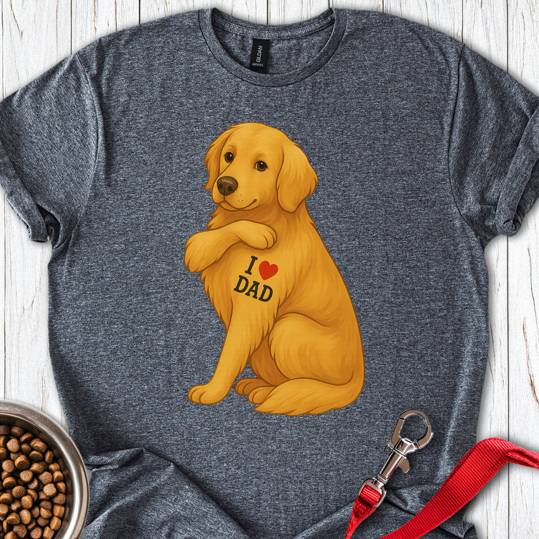 Golden Retriever I Love Dad T Shirt Gift For Dad