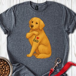 Golden Retriever I Love Dad T Shirt Gift For Dad