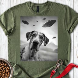 Harlequin Great Dane Ufo T Shirt Gift For Dog Lover