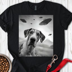 Harlequin Great Dane Ufo T Shirt Gift For Dog Lover