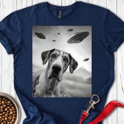 Harlequin Great Dane Ufo T Shirt Gift For Dog Lover