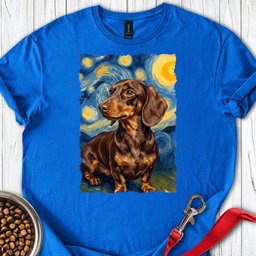 Dachshund Van Gogh Chocolate T Shirt Gift For Dog Lover