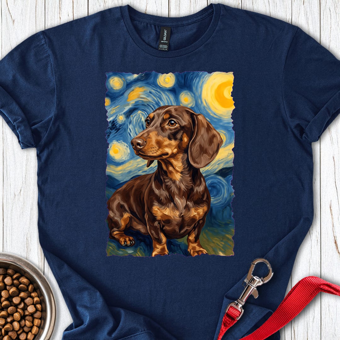Dachshund Van Gogh Chocolate T Shirt Gift For Dog Lover