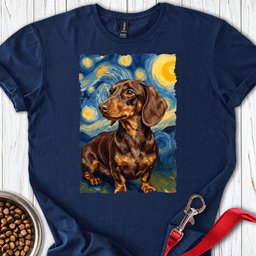 Dachshund Van Gogh Chocolate T Shirt Gift For Dog Lover