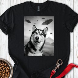 Husky Ufo T Shirt Gift For Dog Lover
