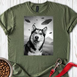 Husky Ufo T Shirt Gift For Dog Lover