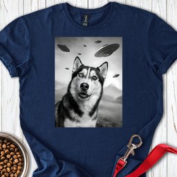 Husky Ufo T Shirt Gift For Dog Lover