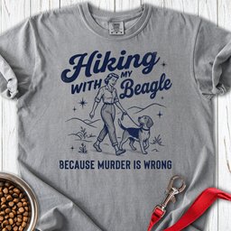 Hiking With My Beagle Premium Tee Gift For Dog Lover