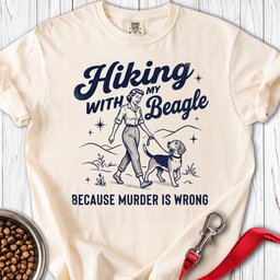 Hiking With My Beagle Premium Tee Gift For Dog Lover
