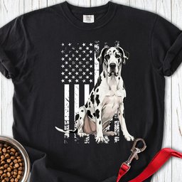Harlequin Great Dane USA Flag Premium Tee Gift For Dog Lover