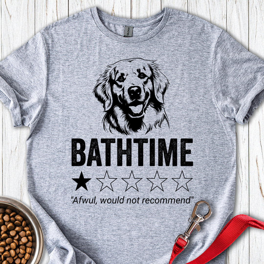 Golden Retriever Bathtime Review T Shirt Gift For Dog Lover