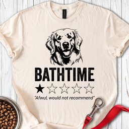Golden Retriever Bathtime Review T Shirt Gift For Dog Lover