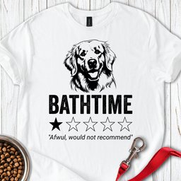 Golden Retriever Bathtime Review T Shirt Gift For Dog Lover