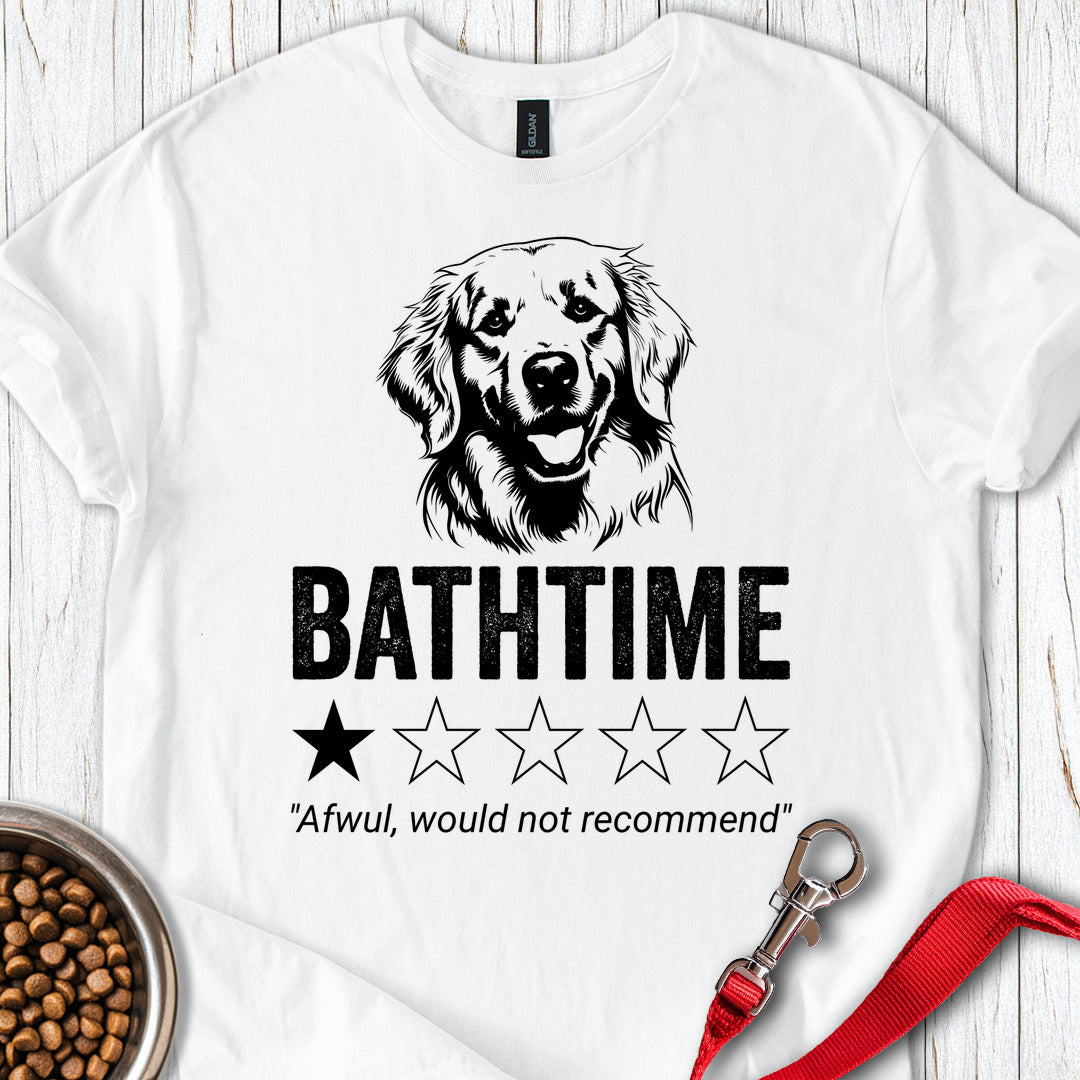 Golden Retriever Bathtime Review T Shirt Gift For Dog Lover