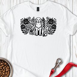 Golden Retriever Flower T Shirt Gift For Dog Lover