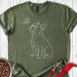French Bulldog Line Art T Shirt Gift For Dog Lover
