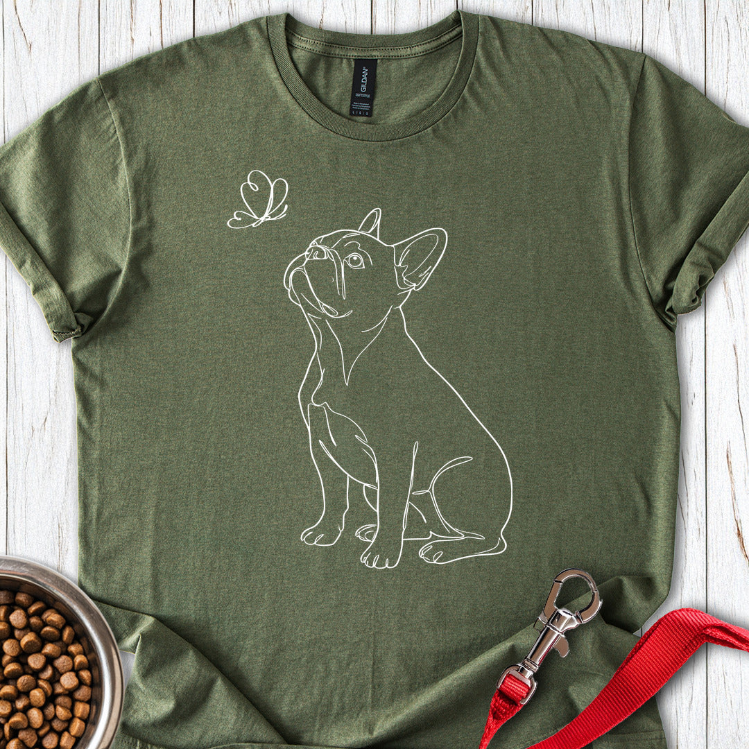 French Bulldog Line Art T Shirt Gift For Dog Lover