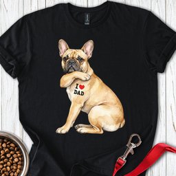 French Bulldog I Love Dad T Shirt Gift For Dad