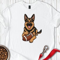 German Shepherd Football T Shirt Gift For Dog Lover