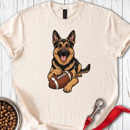 German Shepherd Football T Shirt Gift For Dog Lover