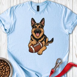 German Shepherd Football T Shirt Gift For Dog Lover