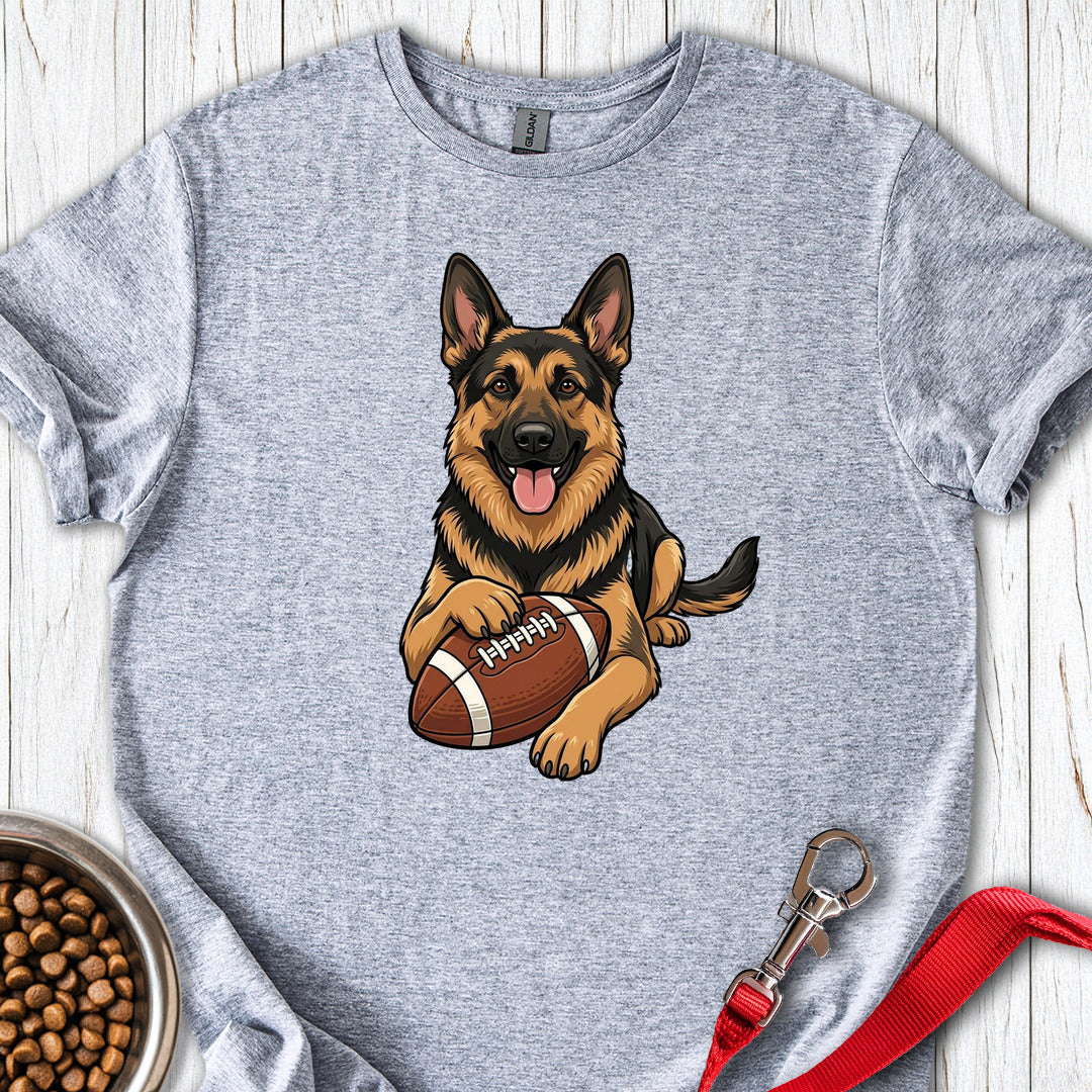 German Shepherd Football T Shirt Gift For Dog Lover