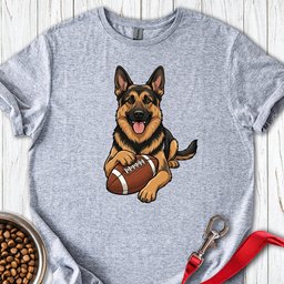 German Shepherd Football T Shirt Gift For Dog Lover