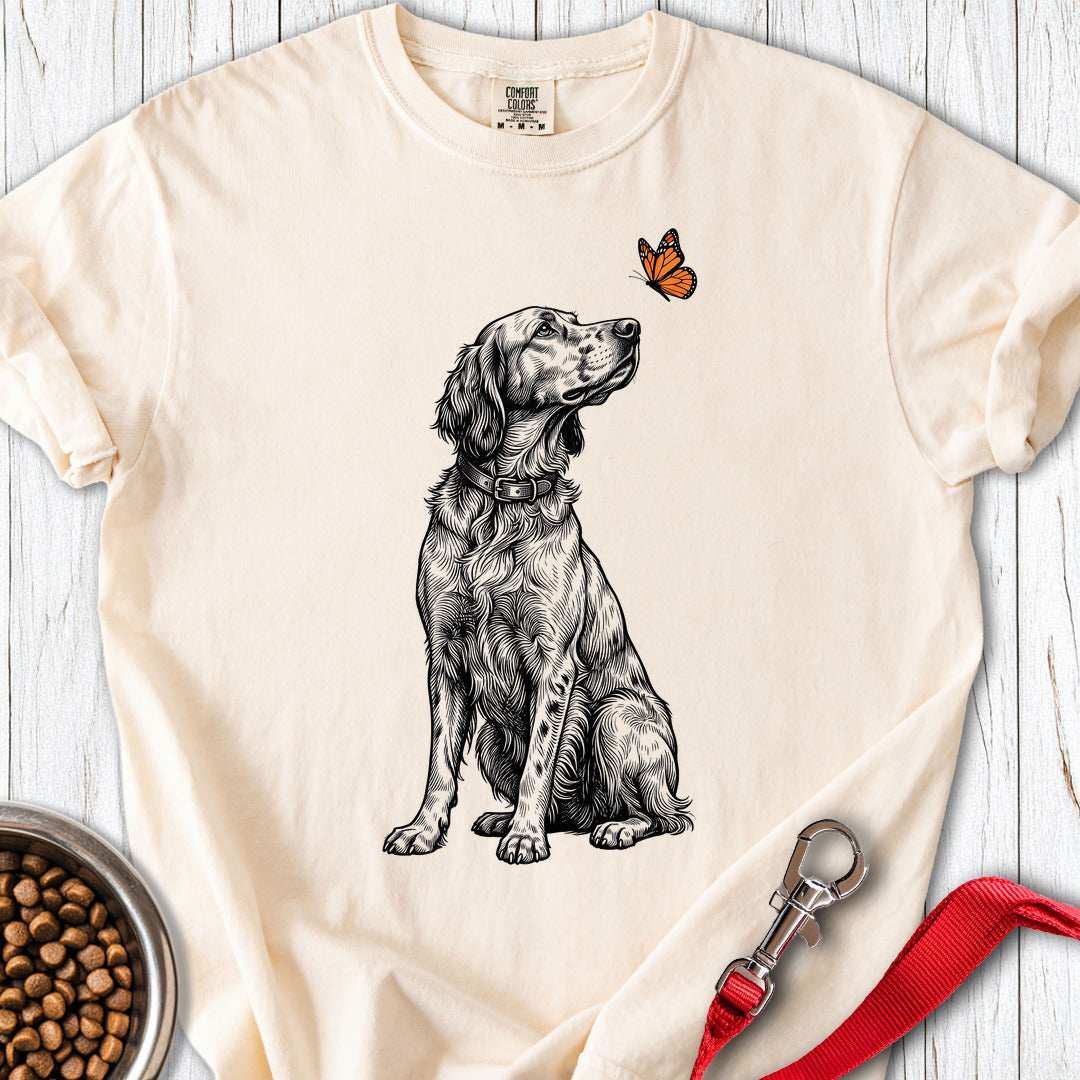 English Setter Butterfly Premium Tee Gift For Dog Lover