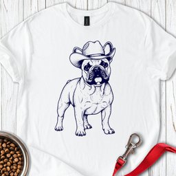 French Bulldog Cowboy T Shirt Gift For Dog Lover