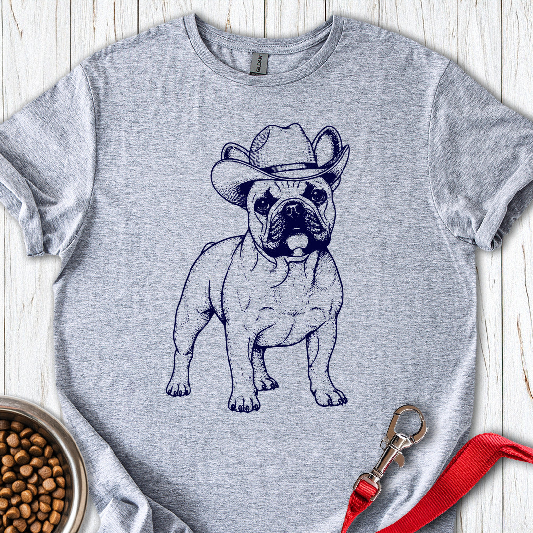 French Bulldog Cowboy T Shirt Gift For Dog Lover