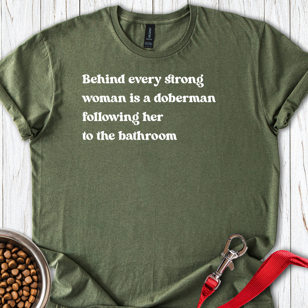 Doberman Strong Woman T Shirt Gift For Women