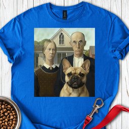 Frenchie American Gothic T Shirt Gift For Dog Lover