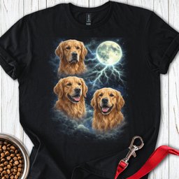 Golden Retriever Moon T Shirt Gift For Dog Lover