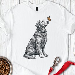 Golden Retriever Butterfly T Shirt Gift For Dog Lover