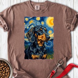 Dachshund Van Gogh Black And Tan Premium Tee Gift For Dog Lover