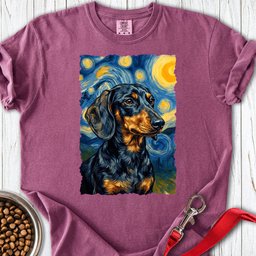 Dachshund Van Gogh Black And Tan Premium Tee Gift For Dog Lover