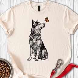 Husky Butterfly T Shirt Gift For Dog Lover