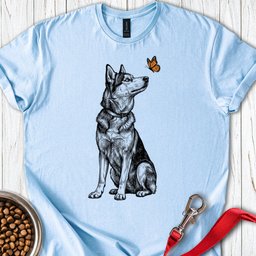 Husky Butterfly T Shirt Gift For Dog Lover