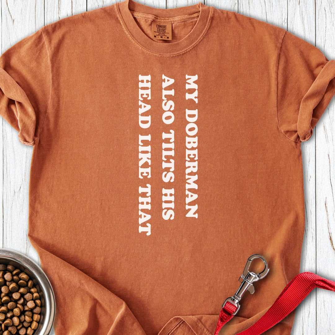 Doberman Tilt His Head Premium Tee Gift For Dog Lover