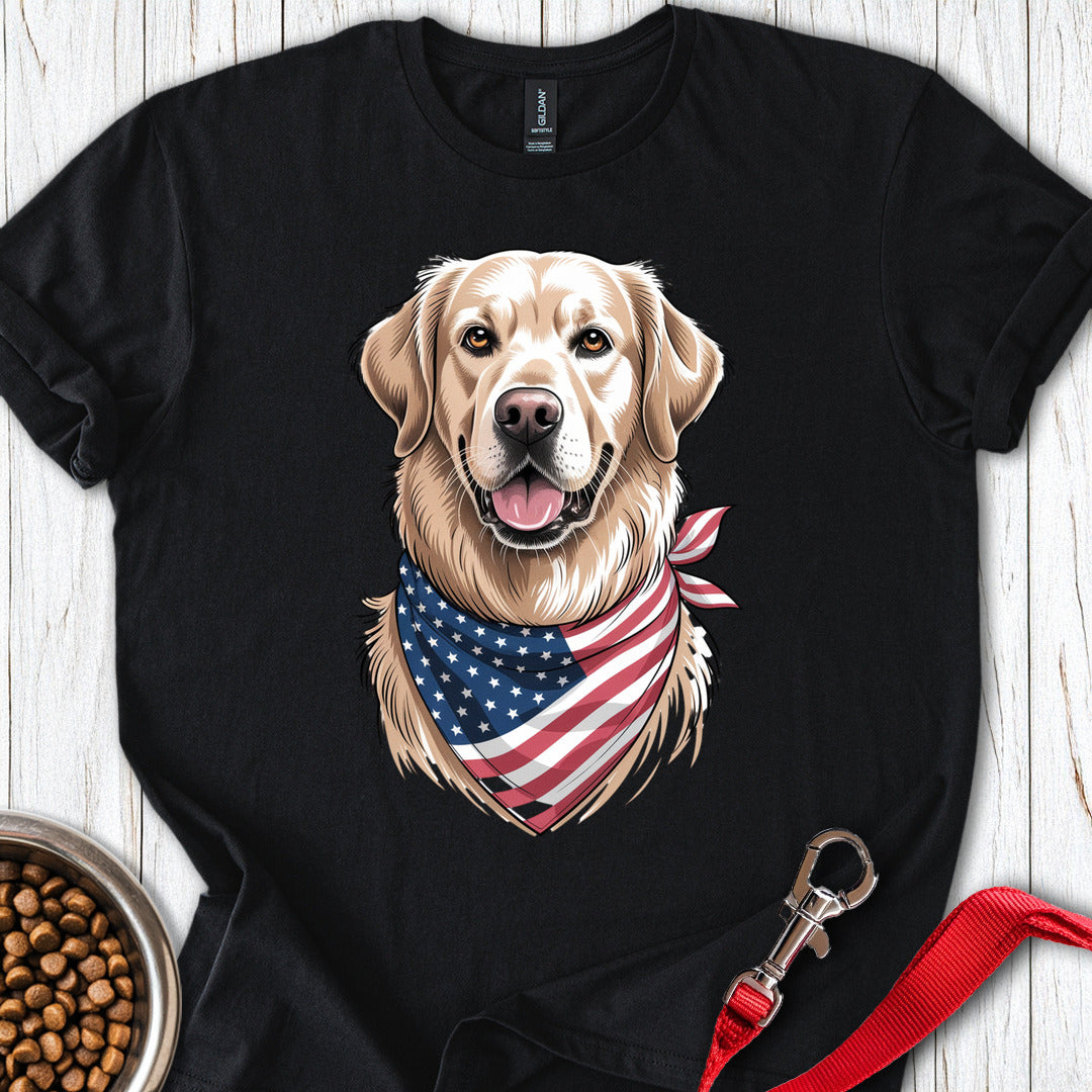 Golden Retriever USA Flag T Shirt Gift For Dog Lover