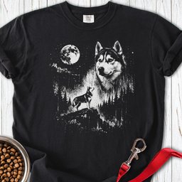 Husky Moon Premium Tee Gift For Dog Lover