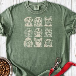 Dog Portraits Premium Tee Gift For Dog Lover