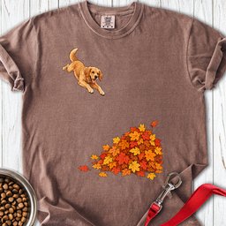 Golden Retriever Leaf Pile Premium Tee Gift For Dog Lover