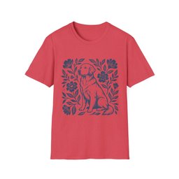 Golden Retriever Linocut T Shirt Gift For Dog Lover
