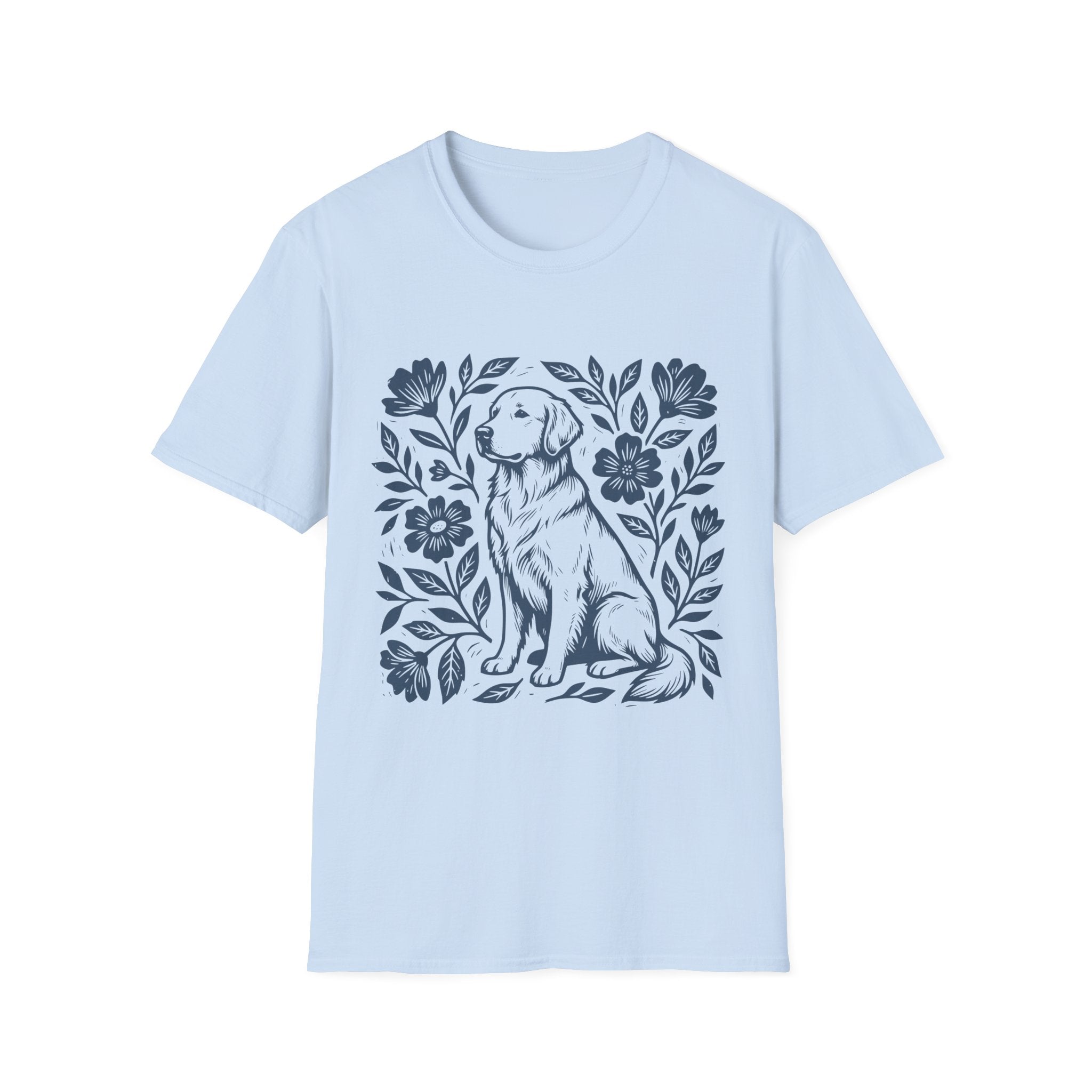 Golden Retriever Linocut T Shirt Gift For Dog Lover
