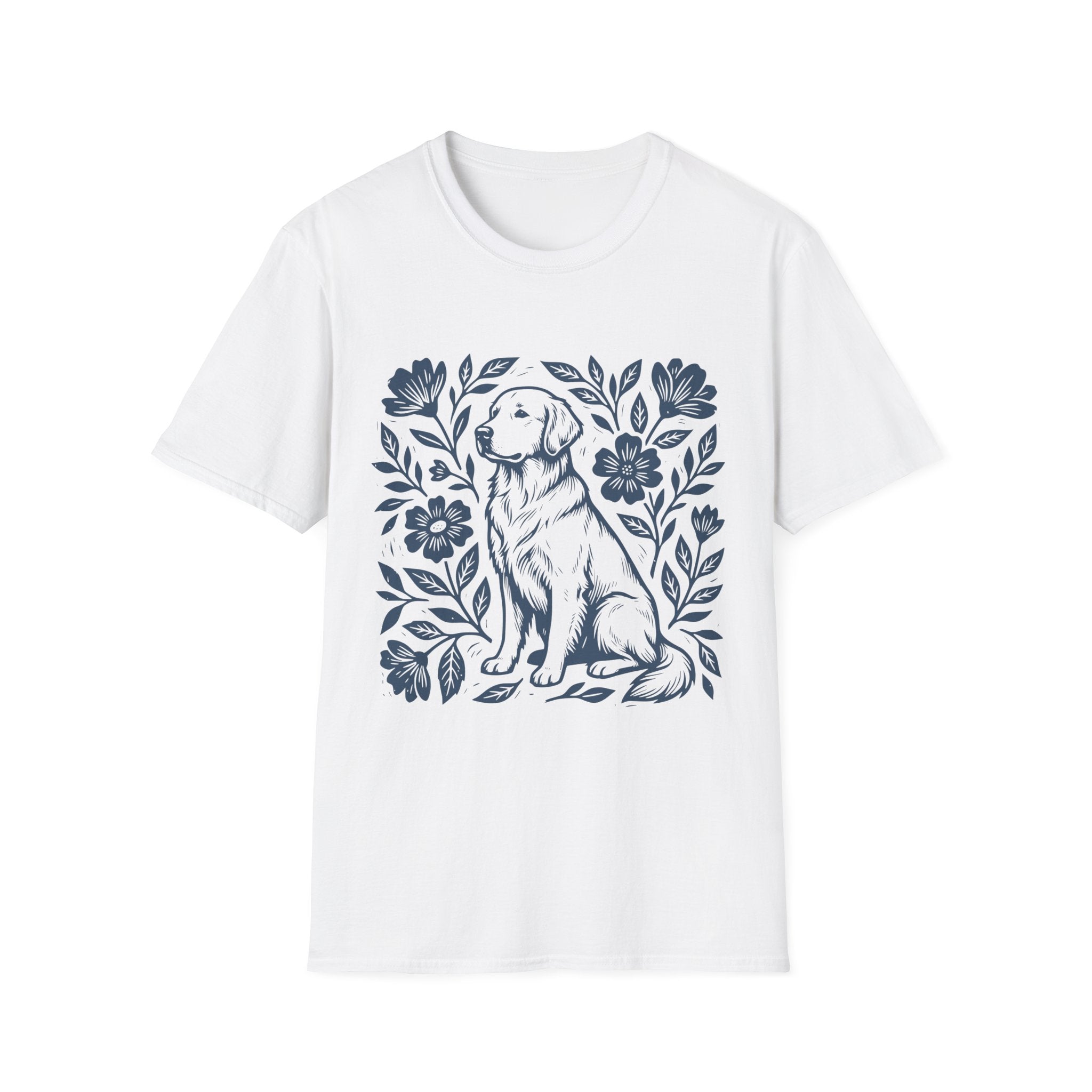 Golden Retriever Linocut T Shirt Gift For Dog Lover
