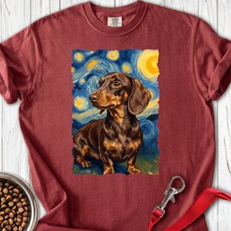 Dachshund Van Gogh Chocolate Premium Tee Gift For Dog Lover