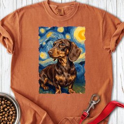 Dachshund Van Gogh Chocolate Premium Tee Gift For Dog Lover